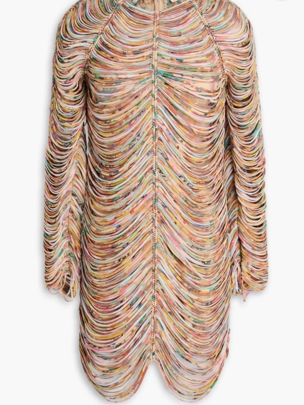 ZIMMERMAN Multicolor Layered Fringe Knit Dress